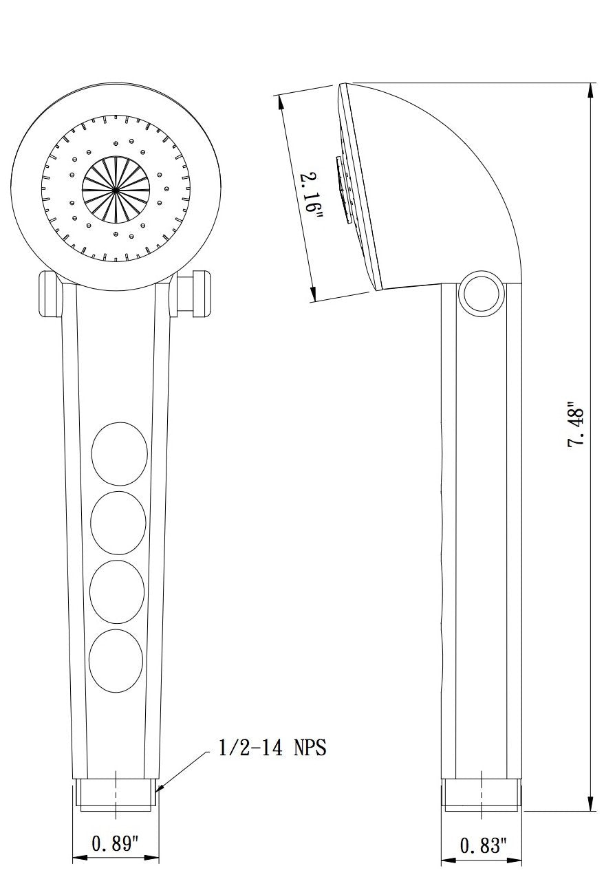 Dura Faucet Df-Sa135-Bk Economical Shower Head - Handheld Replacement Rv Shower Head Wand - Universal Water Saving Shower Head With Flow Control Trickle Switch (Black)