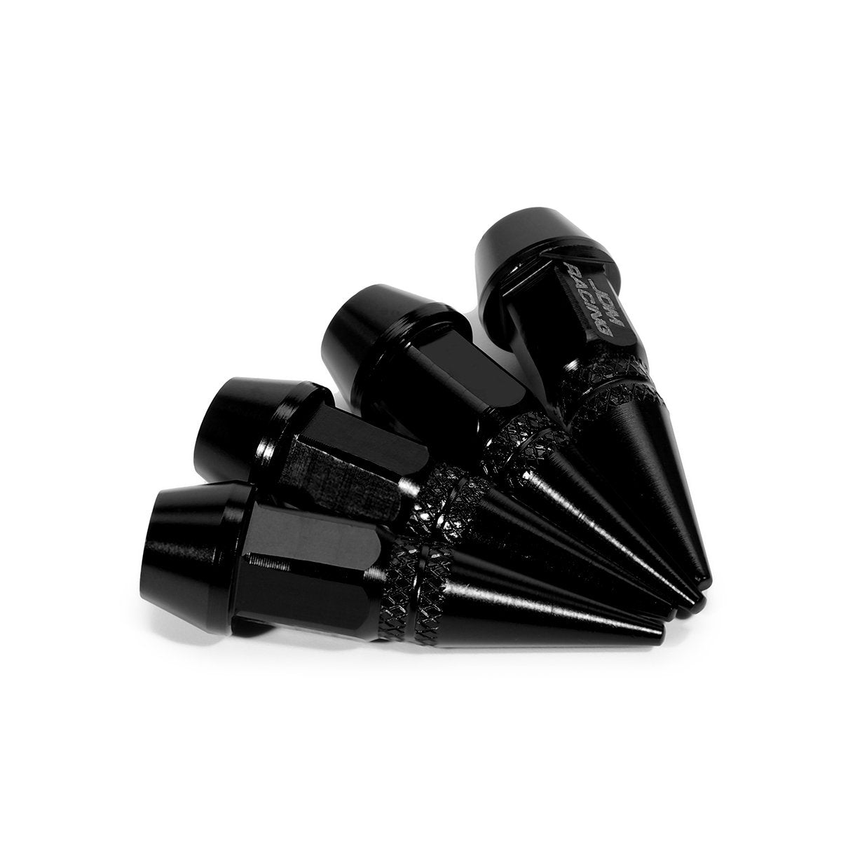 Auto Dynasty 45Mm Anodized Aluminum Valve Stem Caps, Spiked Head Design Car Accessories, Universal Fit For Most Vehicles, Black