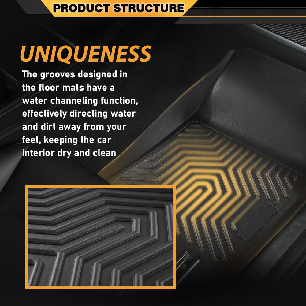 G-PLUS TPE Floor Mats Cargo Liners Compatible with 2016-2021 Honda Insight/Civic Coupe/Civic Sedan 3PCS Black Floor Liners Front