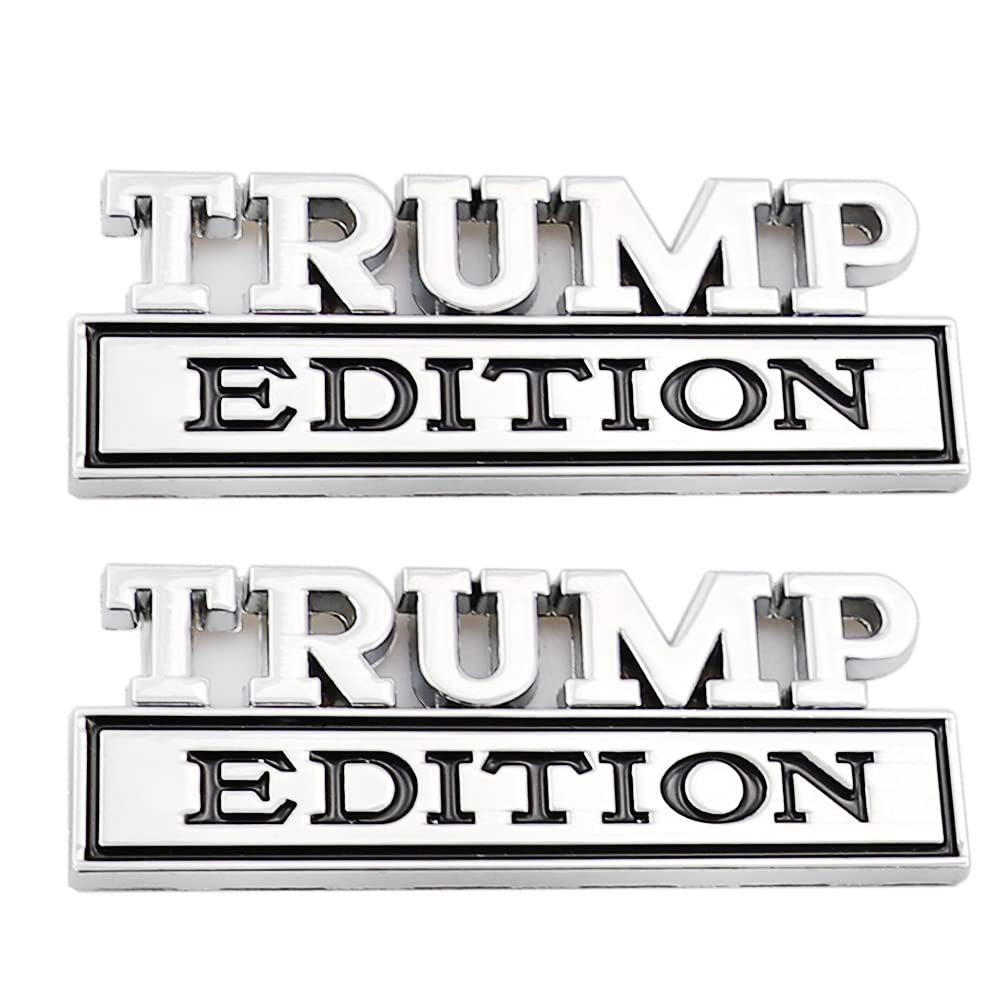Carrun, 2 Pcs Trump Edition Emblem Car Metal Badge 3D Decal Sticker Fit For F150 F250 F350 Silverdo 1500 2500 Sierra Gmc Chevy C