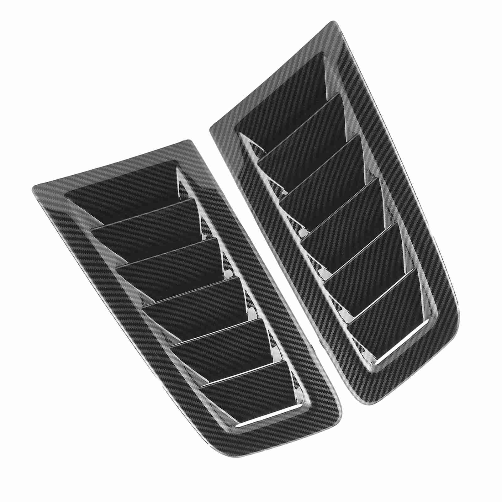 Qiilu 2PCS Car Hood Vent Scoop Kit, Universal Cold Air Intake Fitment Louvers Cooling Intakes Auto Hoods Vents Bonnet Cover Car