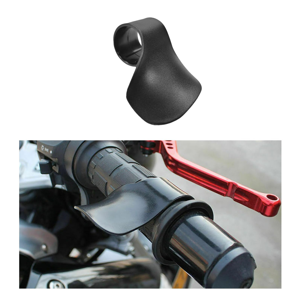 Sylvil Throttle Mounted Motorcycle Cruise Assist, Motorcycle Wrist Throttle Assist Rest Control Handlebar Grip, Oil Control Rocker Rest Accelerator Assistant (Black)