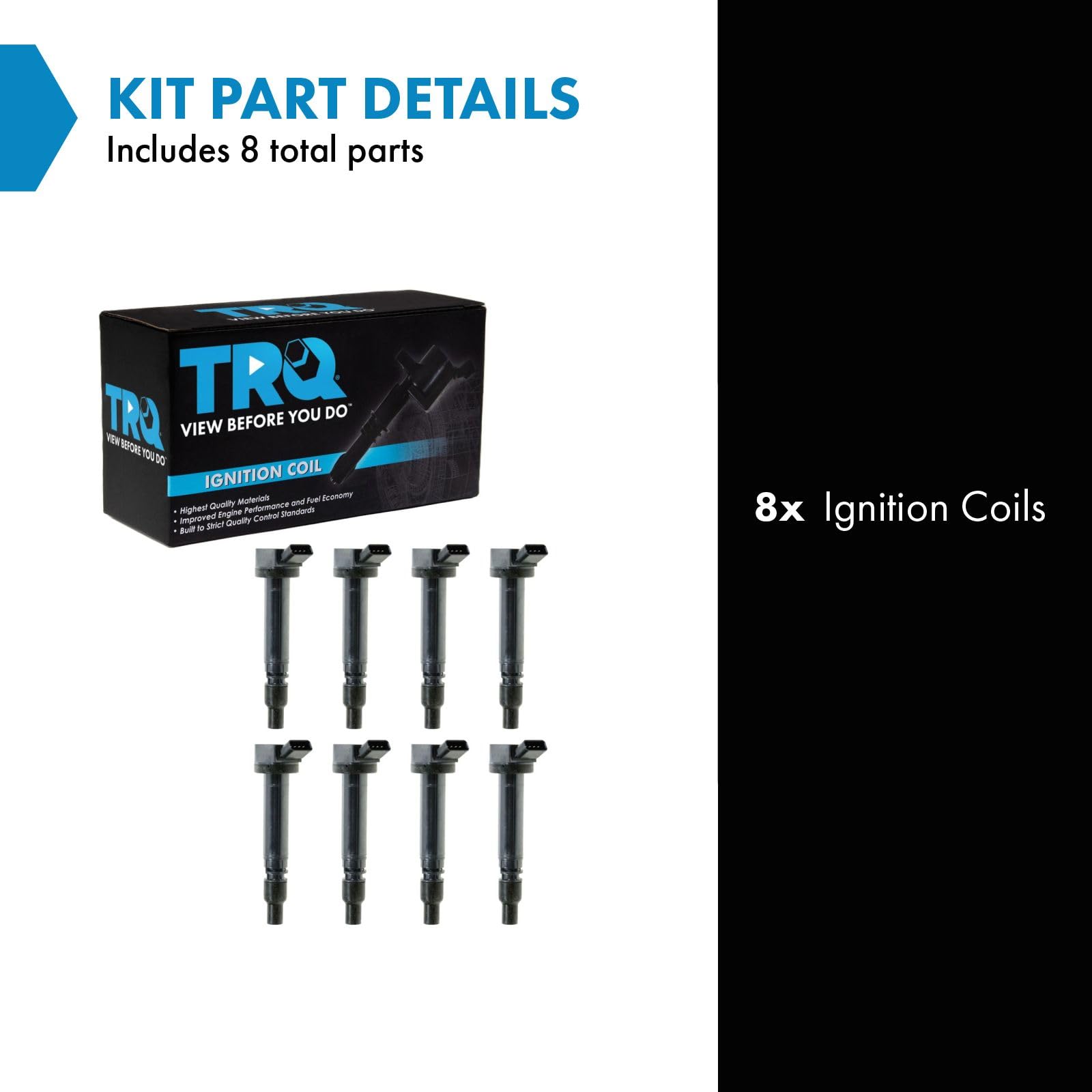 Trq Ignition Coil Set Compatible With 2007-2009 Lexus Ls460 2008-2013 Ls600H 2008-2011 Lx570 2008-2009 Toyota Land Cruiser Sequo