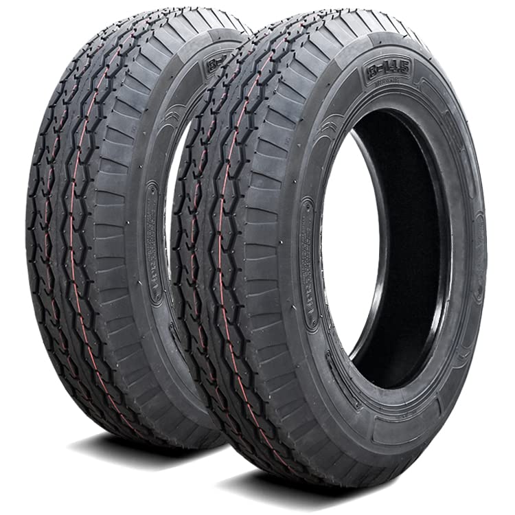 Nama Set Of 2 (Two) Nm519 Premium Trailer Tires-St8-14.5 8X14.5 Load Range G Lrg 14-Ply Bsw Black Side Wall