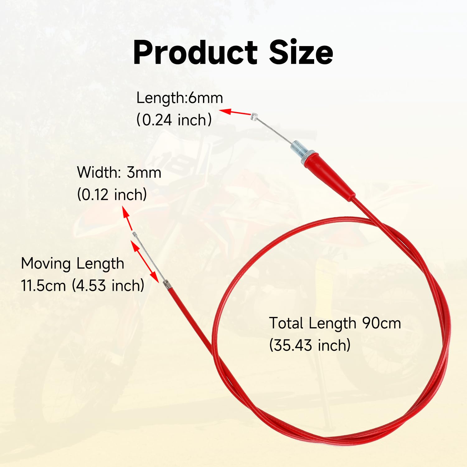 Hiaors 35.43'' Throttle Cable Compatible With Ssr 125 110Cc 90Cc 70Cc Baja Dirt Runner Apollo Rfz Tao Tao Db14 Db17 Coolster Qg-