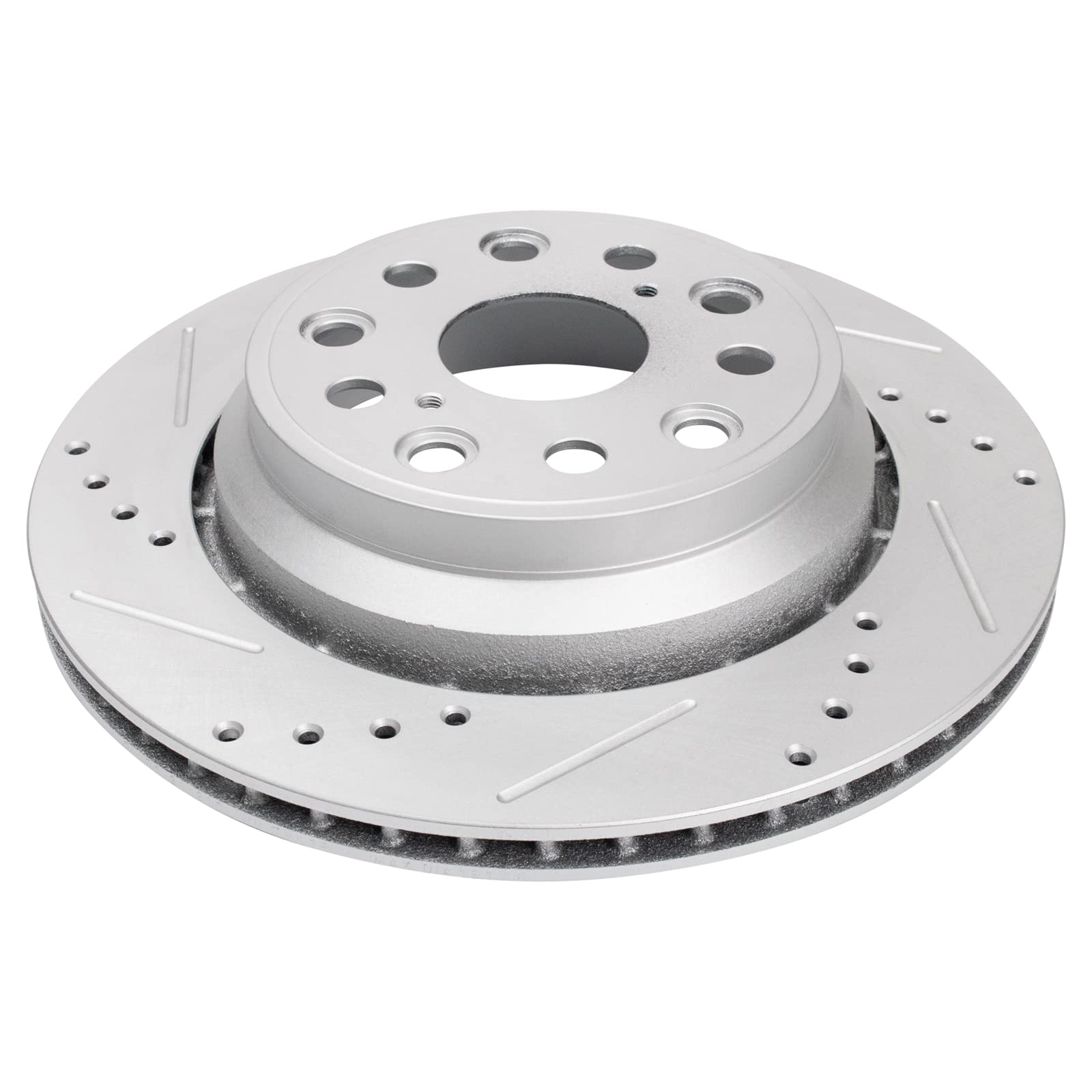 Trq Rear Performance Brake Rotors Set Premium G-Coated Cross Drilled & Slotted Compatible With 2007-2017 Lexus Ls460