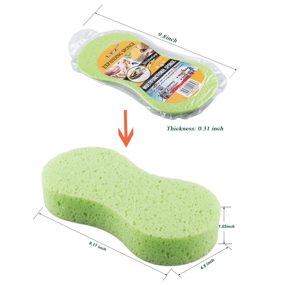 Huvai 10 Pack Car Wash Sponges Multi-Functional Sponge Multi-Color Cleaning Sponges With Vacuum Compressed Packing