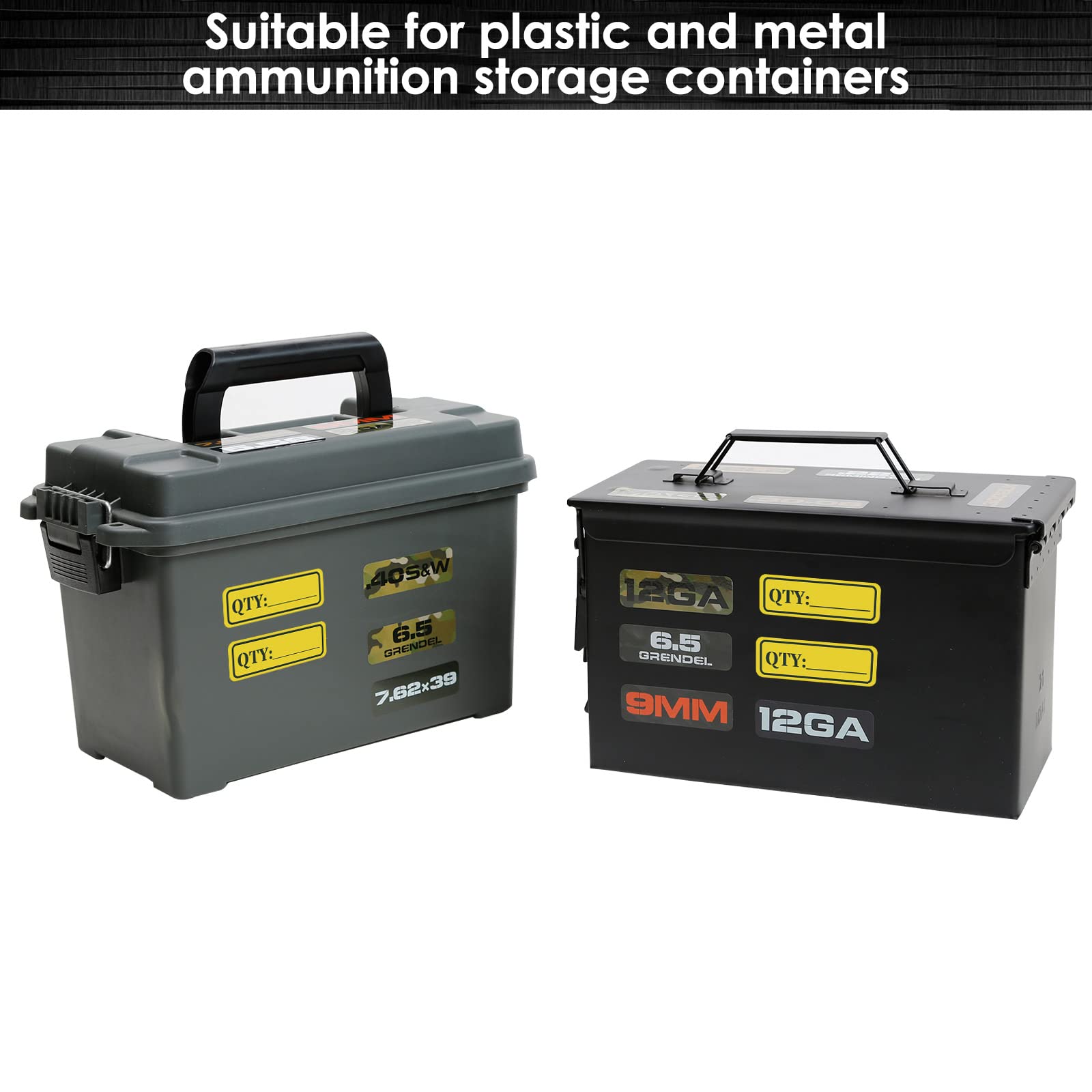 Aolamegs Weatherproof Quantity Decal Labels-Identify The Number Of Bullets In The Ammo Can,Qty Marker Vinyl Sticker For Ammo Storage Boxes(20 Pack/5 Sheets)