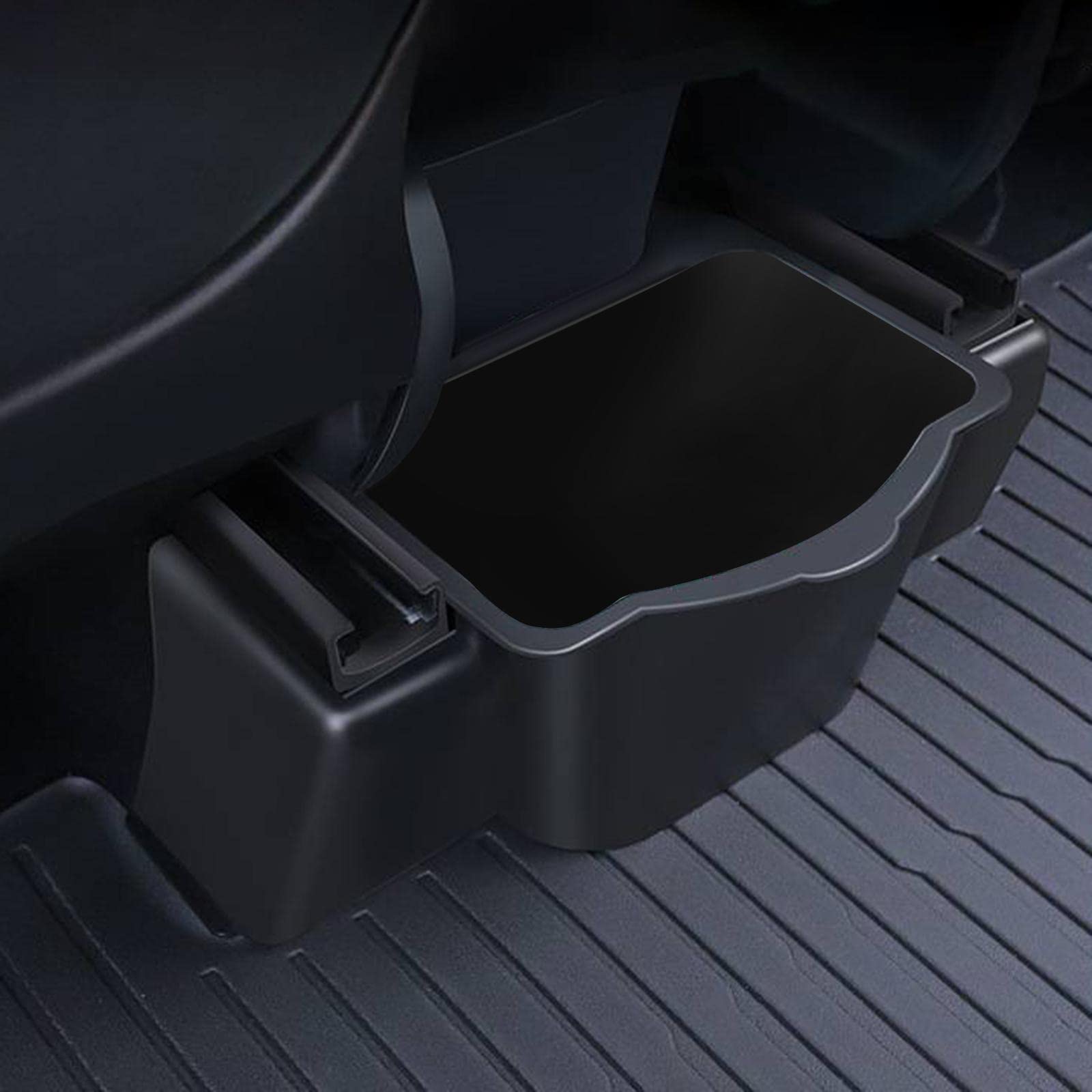 Underseat Storage Box Black Washable Durable For Sundries Water Bottles