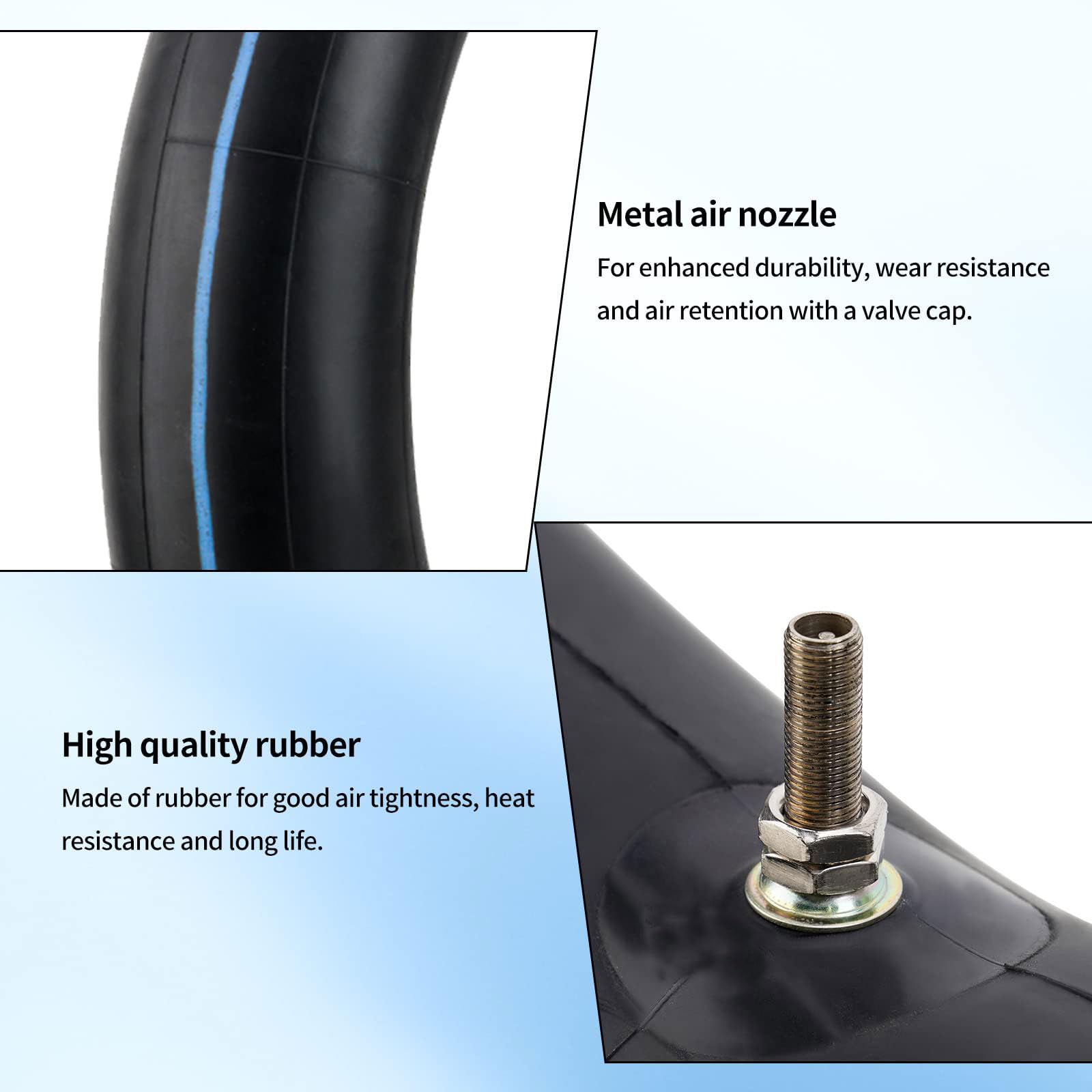 4.10/4.60-18 Tire Inner Tube for Heavy Duty Motorcycle Balance Tube Motorcycle for Street and Off-Road Applications(2PCS)