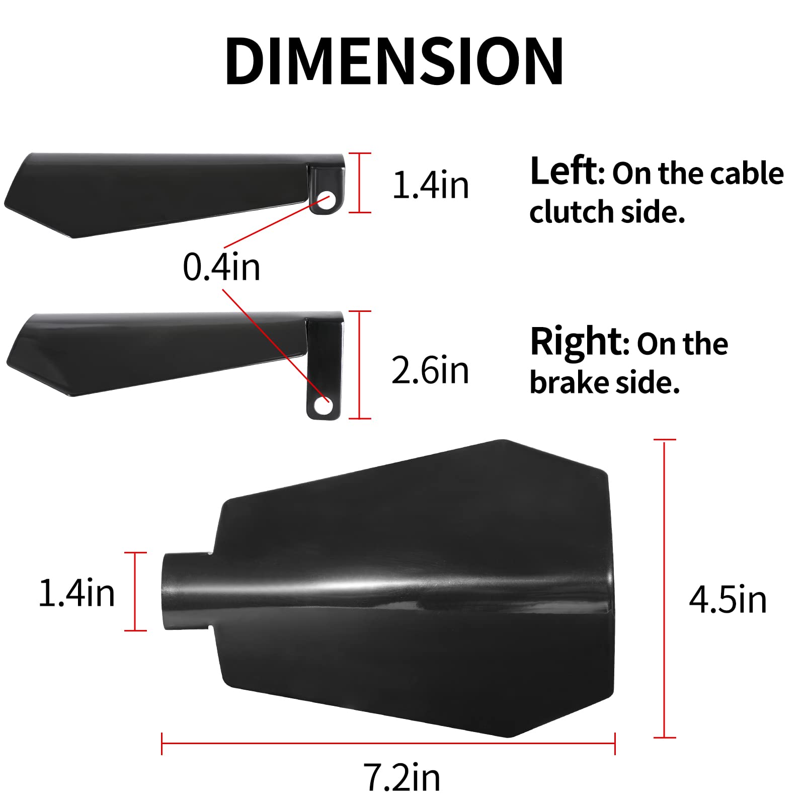 Huazu Coffin Cut Motorcycle Handguards - Black Hand Guards For 2007-2022 Harley Davidson Touring, Sportster, Dyna (Large, Cable