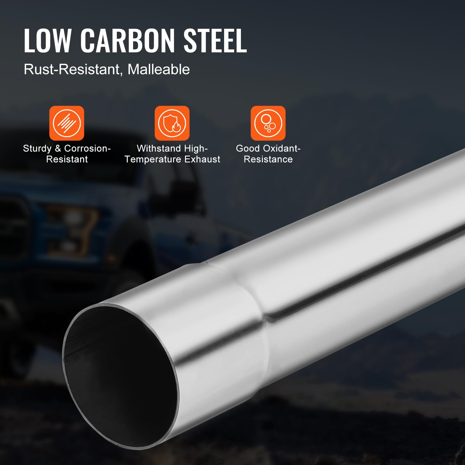 VEVOR 3'' Exhaust Kit, 8 Pieces, DIY Universal Galvanized Steel Exhaust Kit with Slip-Fit Joint & Large Exhaust Tube, Rust-Proof