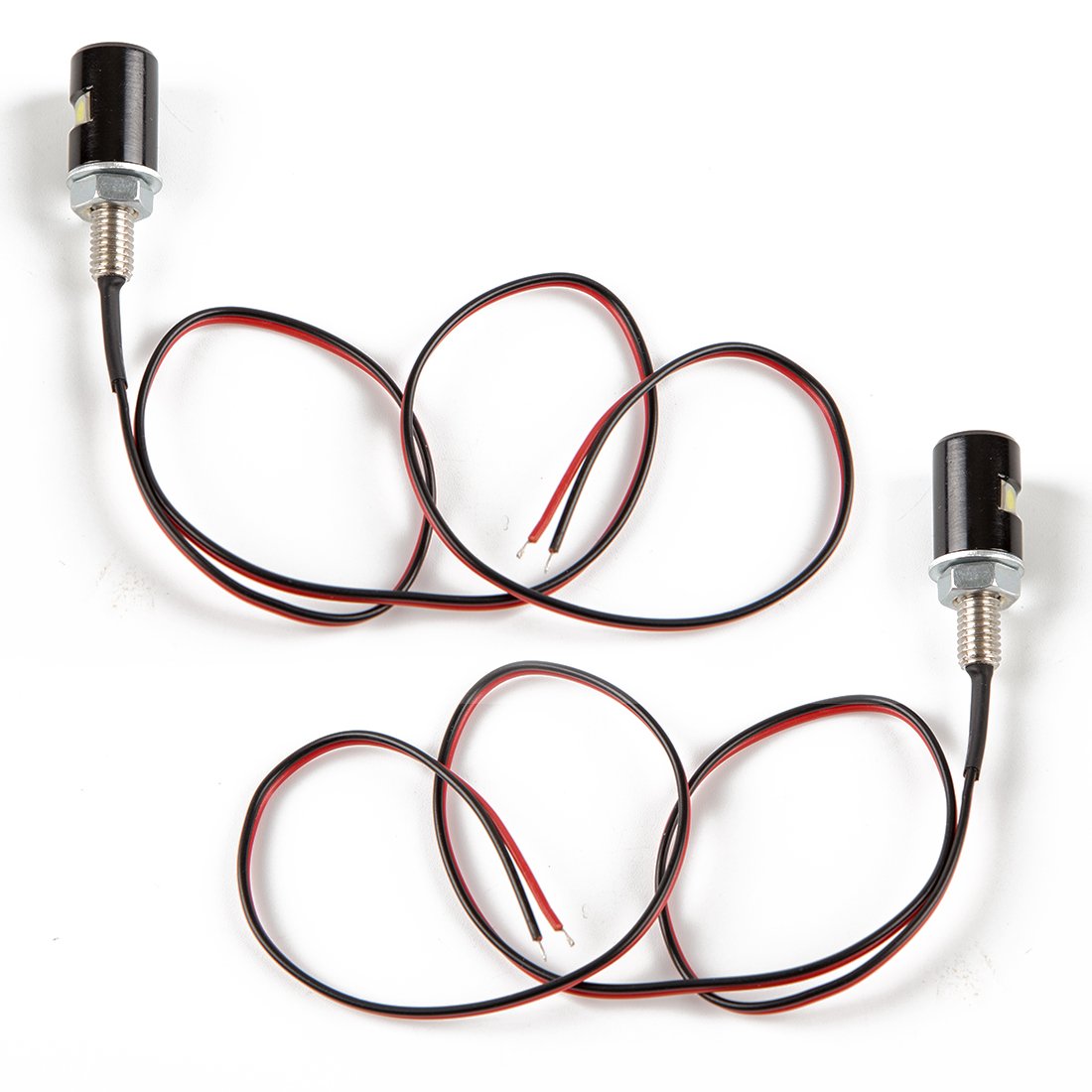 Czc Auto 2Pcs License Plate Light, License Tag Screw Bolt Lamp, 12V White Led Bulb, Waterproof/Rainproof, Black Aluminium Light