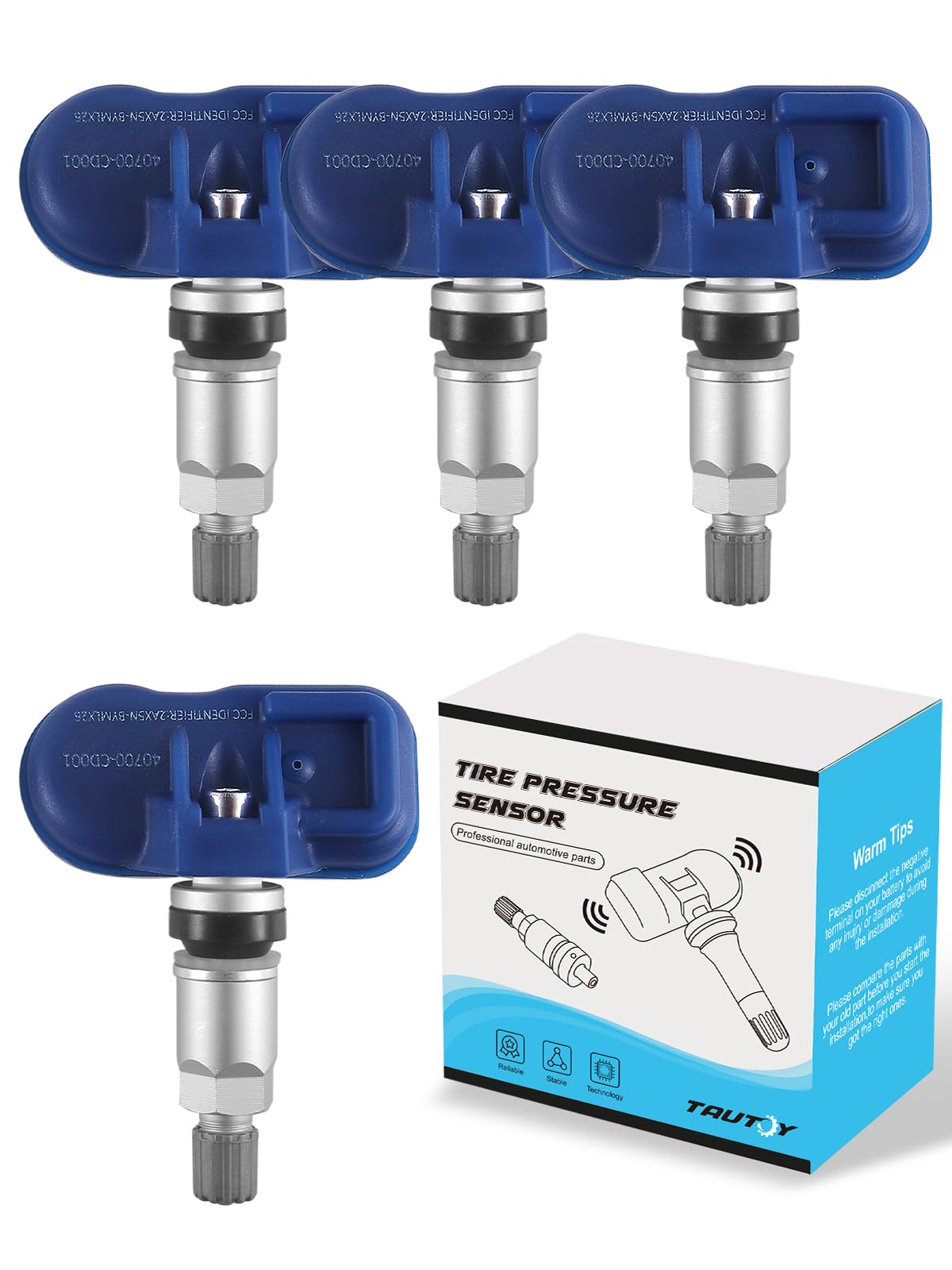 TAUTOY TPMS Sensor Nissan,315MHz Tire Pressure Monitor Sensors 4-Pack for Nissan| Infiniti| Suzuki Replace# 407001AA0B 40700CD00