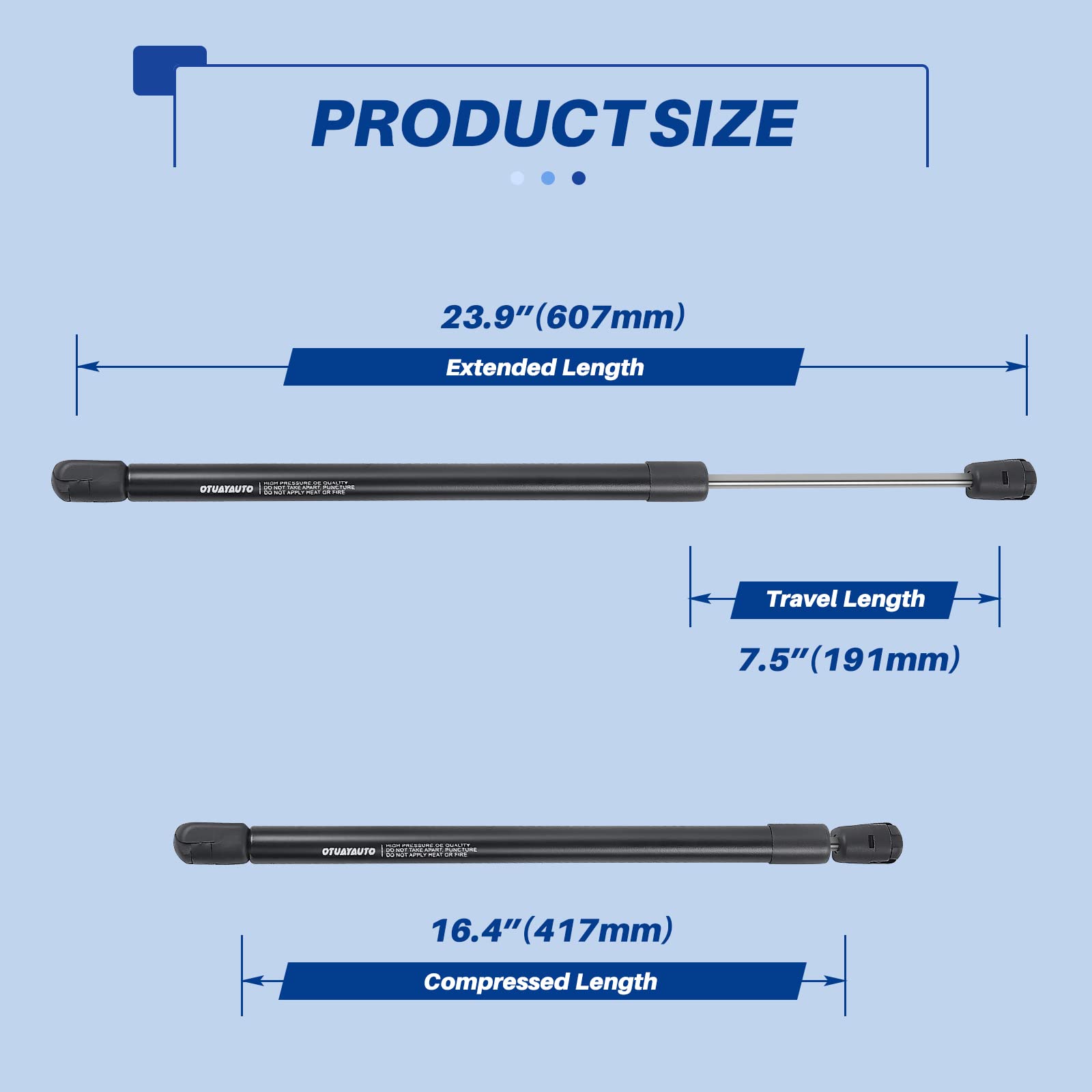 Otuayauto Rear Tailgate Struts Shocks, Replacement For 2000-2006 Gmc Yukon, 00-06 Chevy Suburban 00-06 Tahoe, 2002-2006 Cadillac