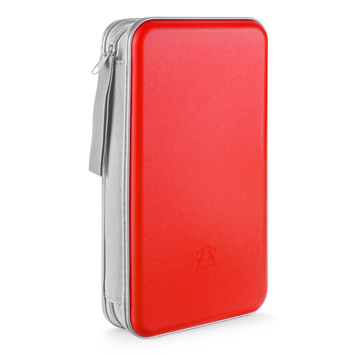 Liovode Dvd Case, 96 Capacity Portable Cd Case Holder Storage Hard Plastic Dvd Media Wallet Holder Organizer For Car (Red)