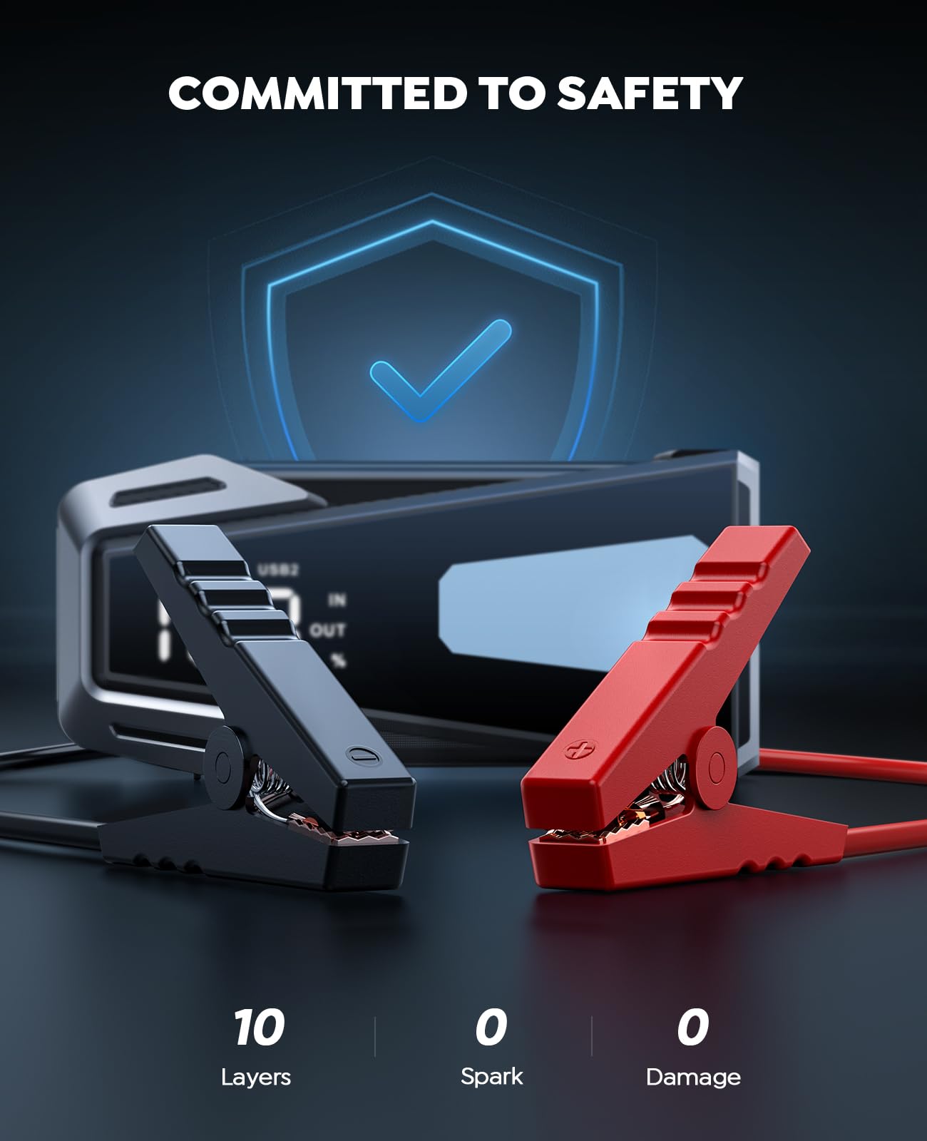 Car Battery Jump Starter 5000A 12V Safe Jump Box, Battery Jumper Starter Portable (All Gas/10.0L Diesel), Car Jump Starter Batte