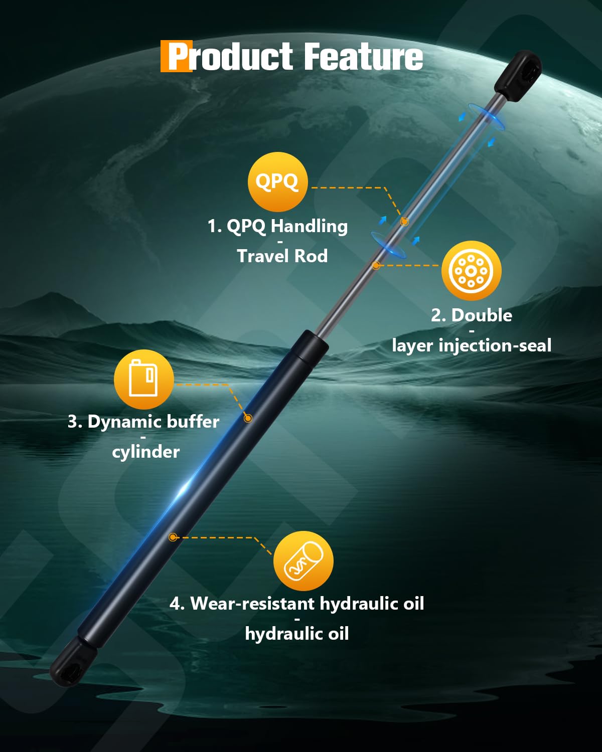 Scitoo Pm2053A 2Pcs Lift Supports 16.93'' Fit For Toyota For Yaris 2006-2011 Shock Struts Hatch