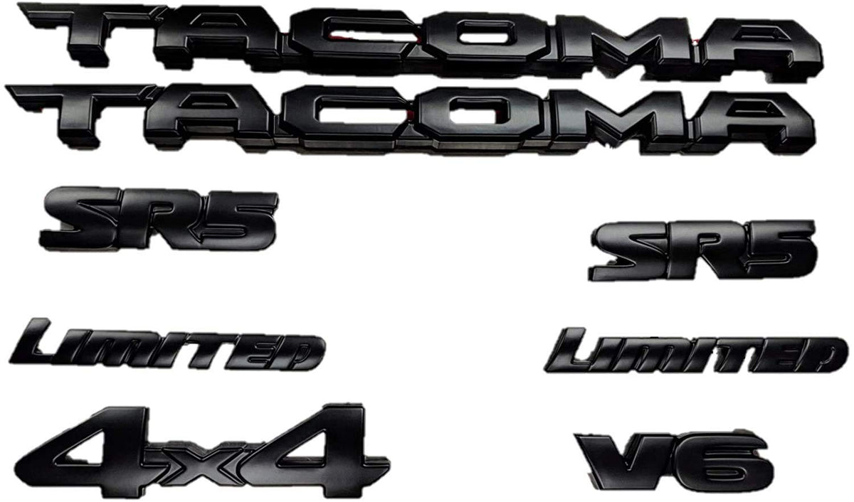 Genuine Toyota 2016 & Newer Tacoma Blackout/Black Emblem Overlays Pt948-35180-02