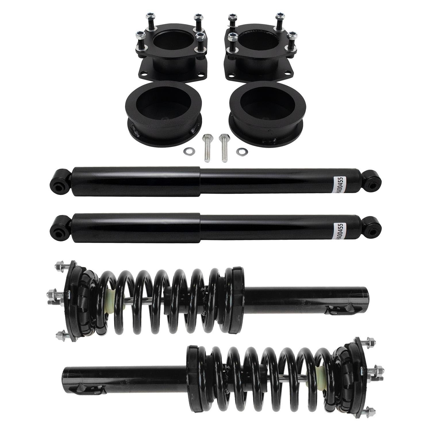 Trq Front And Rear Complete Strut Assembly & Shock Absorber Kit Leveling Kit Shock & Spring Strut Assembly Compatible With 2006-