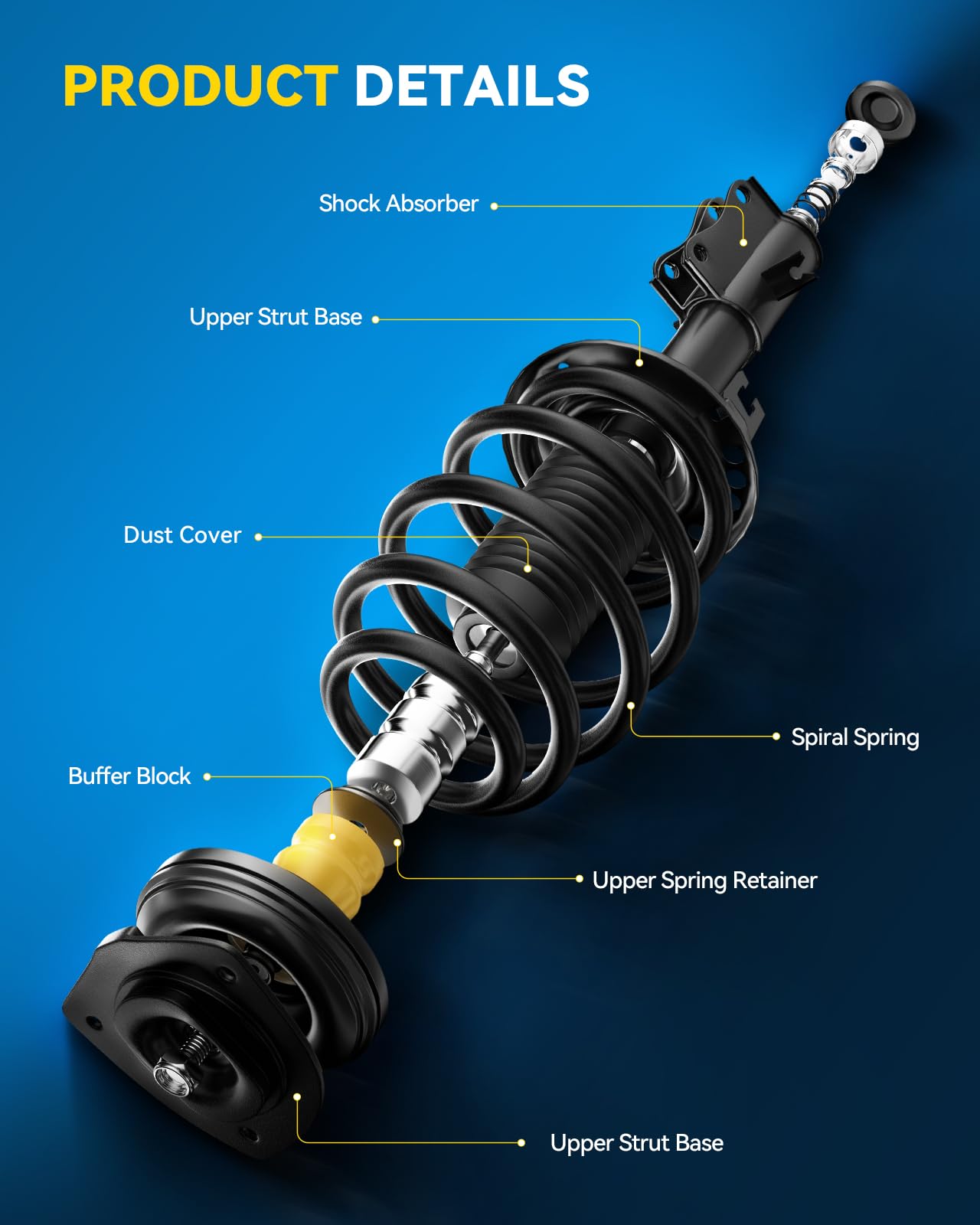 Philtop Rear Complete Struts Shock Absorber Fits Toyota Corolla 2014 2015 2016 2017 2018 2019 172991L 172991R Struts With Coil S