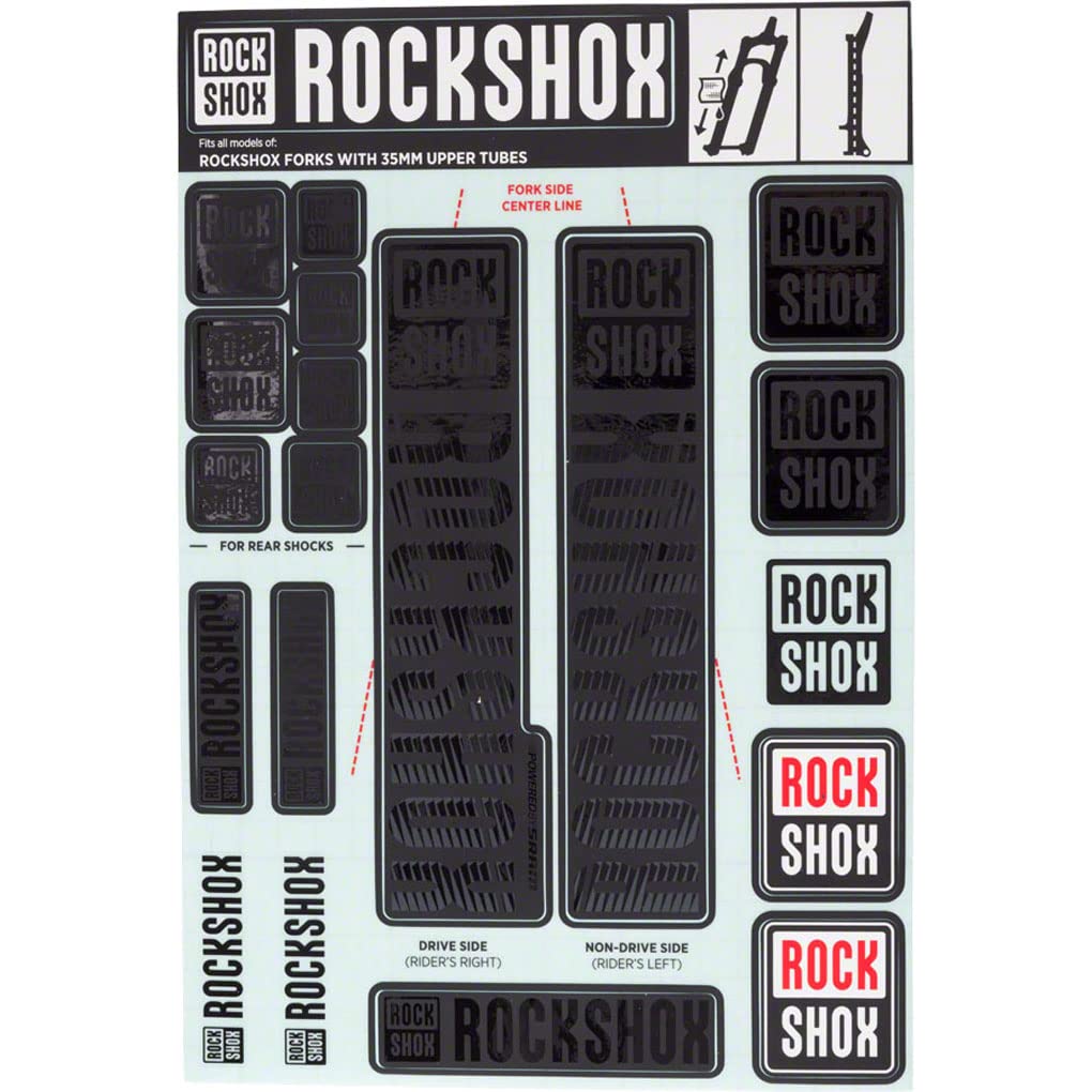 Rockshox Decal Kit, 35Mm, Stealth Black