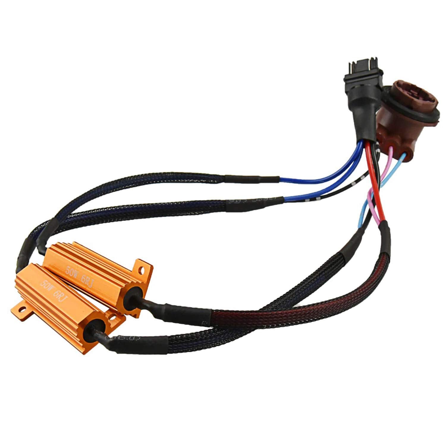 O-Nex 3157 4157 Led Load Resistor Kit 50W 8Ohm Turn Signal Bulb Relay Harness Adapter Anti Flicker Error Decoder Warning Cancell