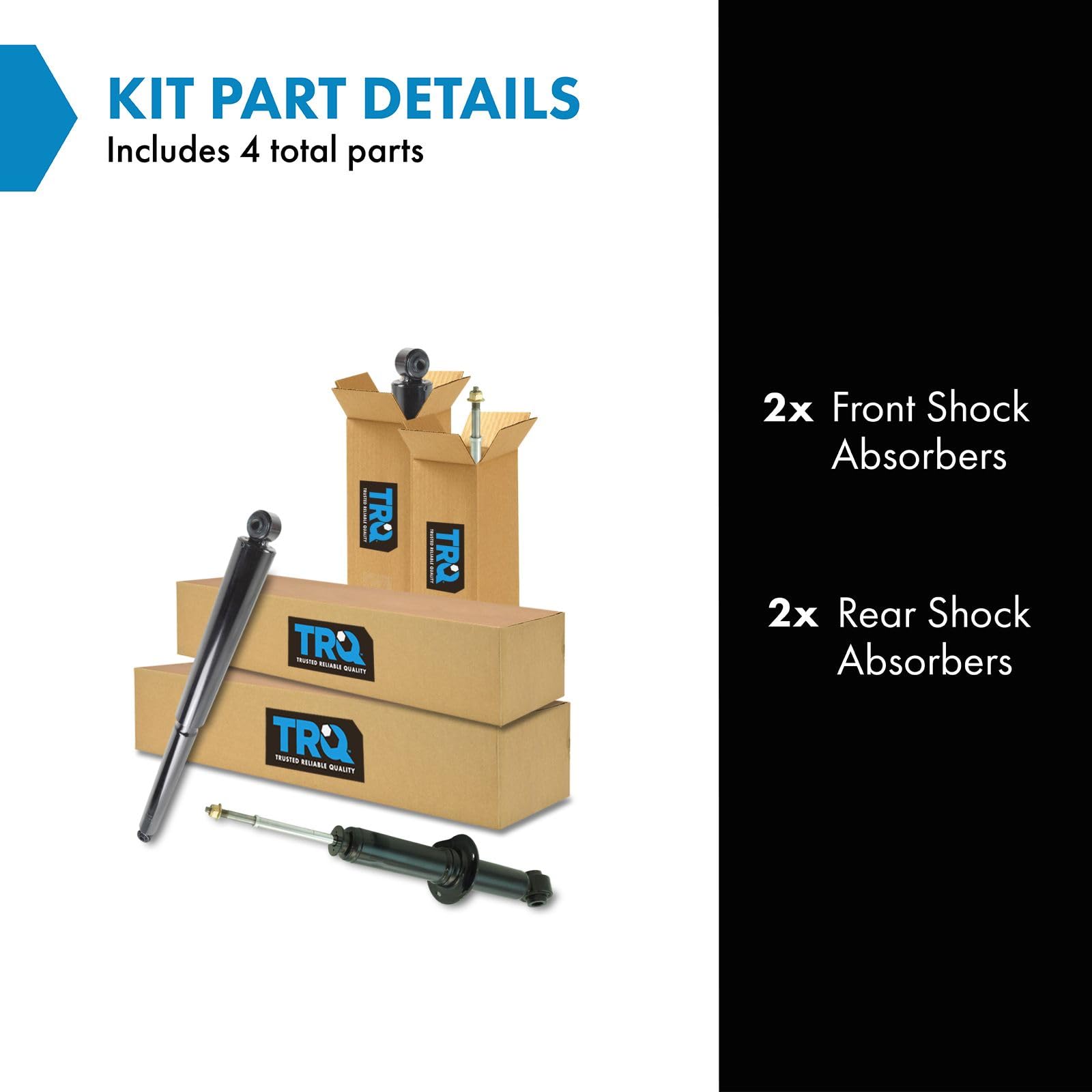 Trq Front And Rear Shock Absorber Set Compatible With 2009-2013 Ford F-150