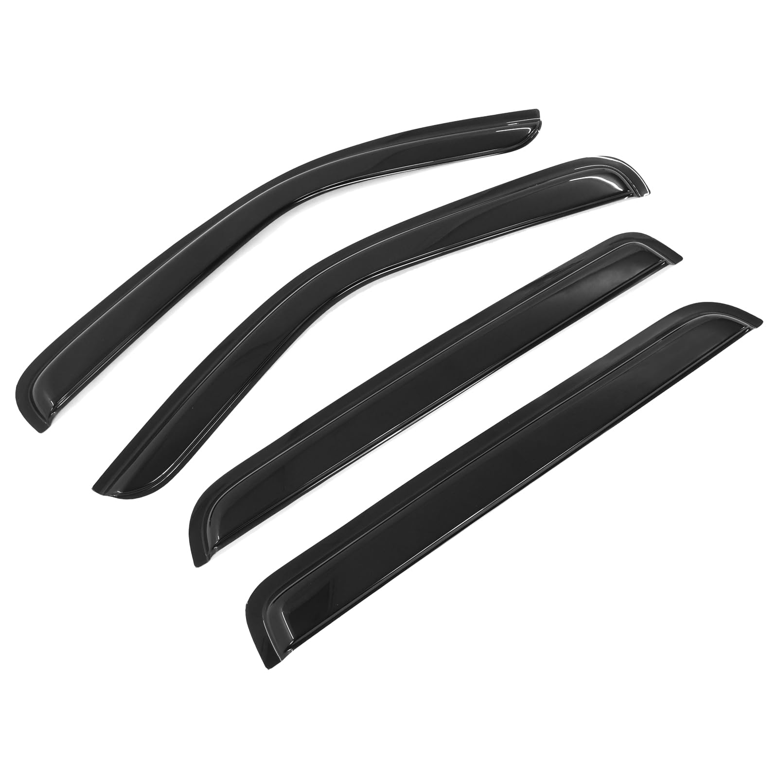 Window Visor Compatible with 2007-2011 Dodge Nitro, Slim Style Acrylic Smoke Tinted 4PCS Sun Rain Shade Guard Wind Vent Air Defl