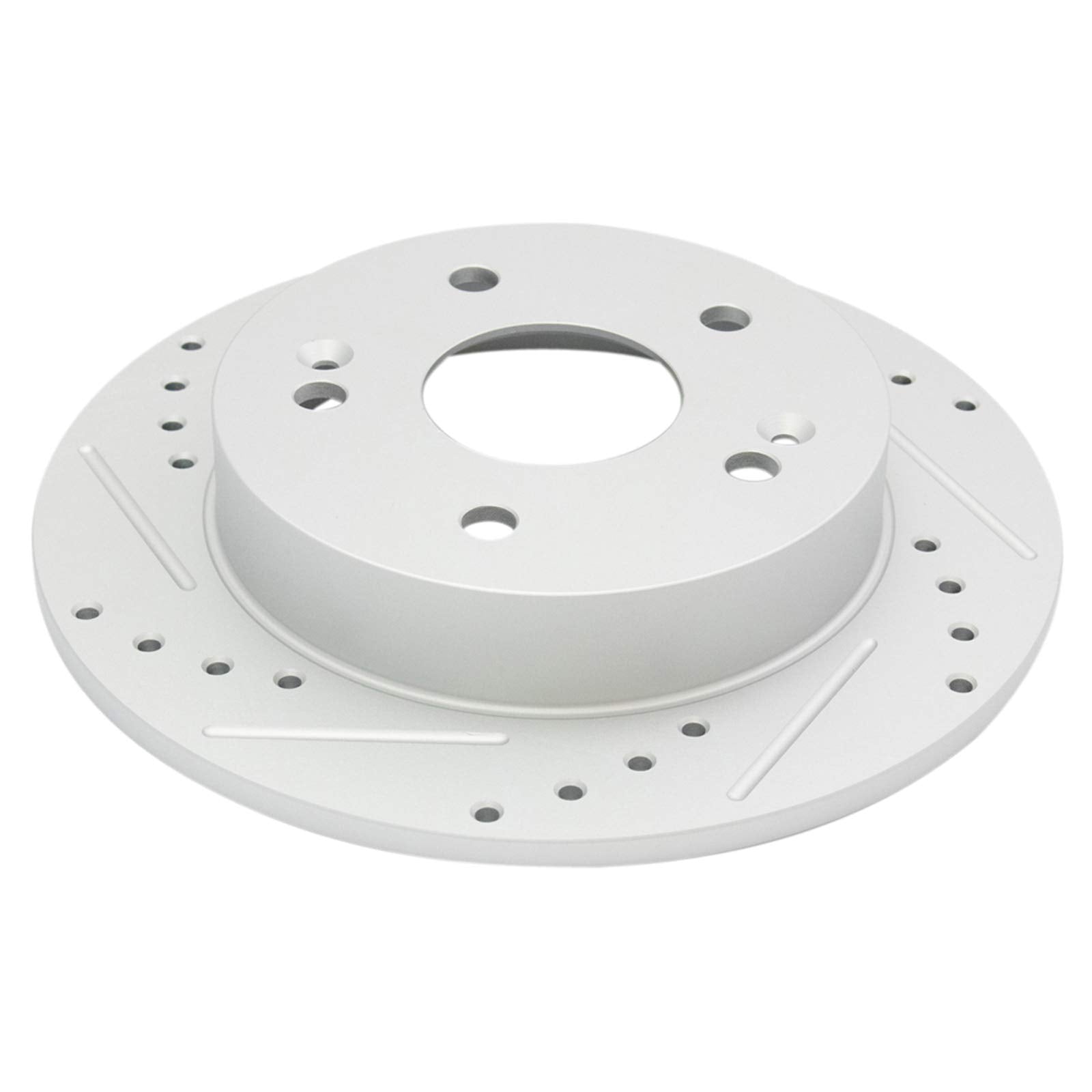 Trq Rear Performance Brake Rotors Set Premium G-Coated Cross Drilled & Slotted Compatible With 2013-2015 Acura Ilx 2012-2014 Hon