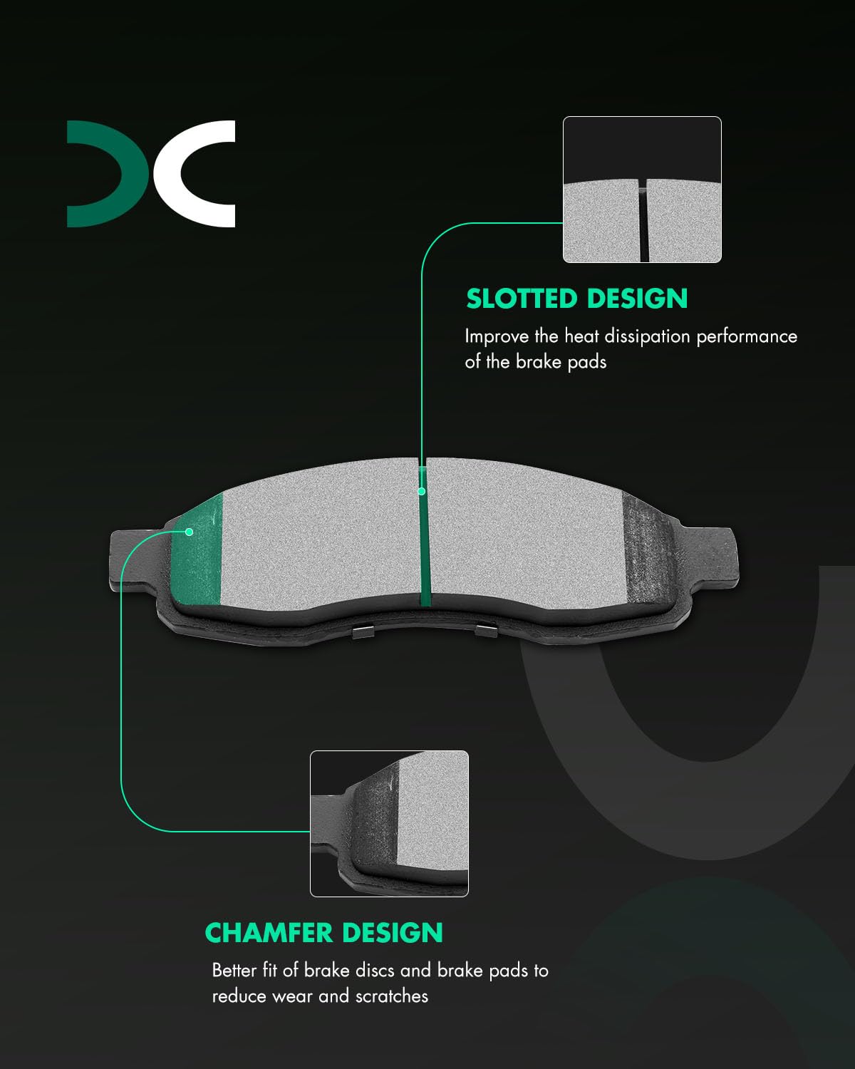 Scitoo D1015 Front Semi-Metal Brake Pads Sets Fit For Infiniti Qx56 2004-2006,For Nissan Armada 2005-2006,For Nissan Pathfinder