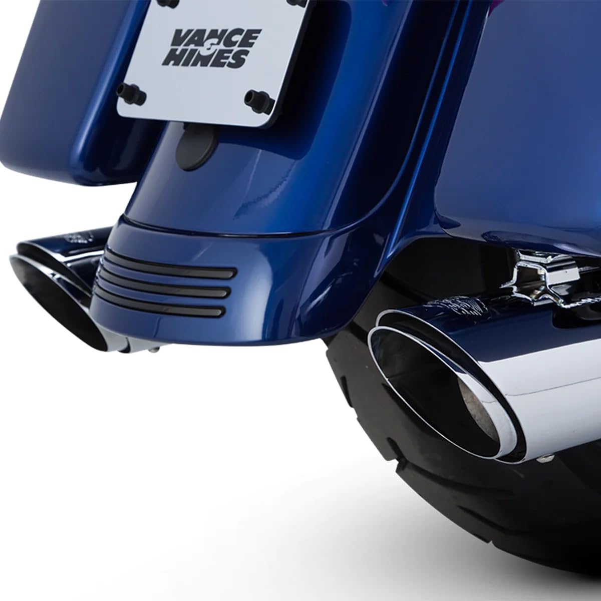 Vance And Hines 16672 Twin Slash Round 4In. Chrome Slip-On Exhaust For Harley Davidso -Touring-2017 And 2018 Models Only