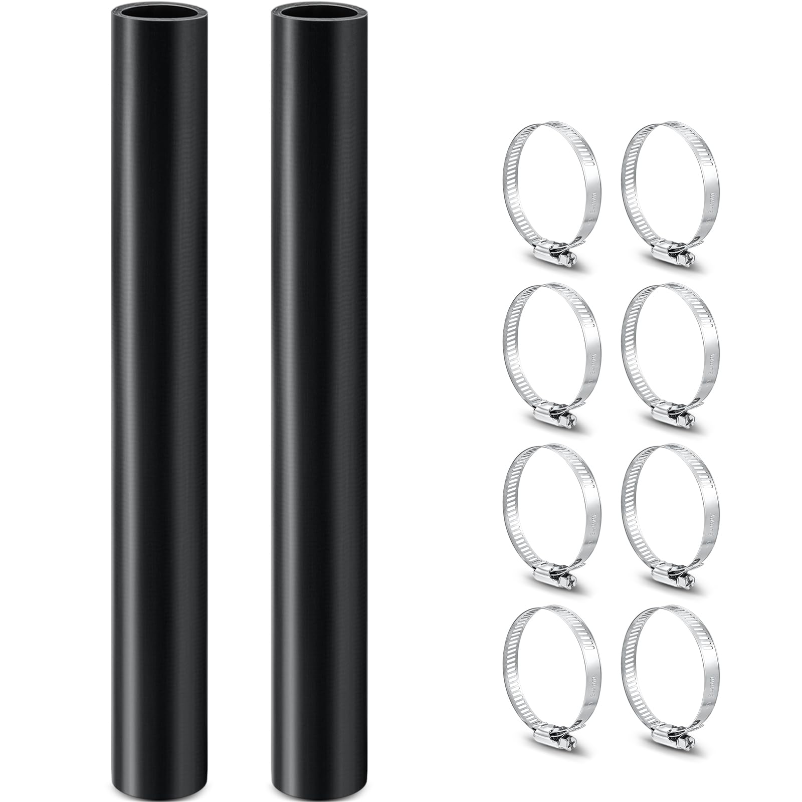 Frienda 2 Pcs Gasoline Fuel Filler Neck Hose with 8 Clamp Set 15 7/8 inch Length Reinforced Gas Tank Fuel Filler Hose(Straight,1