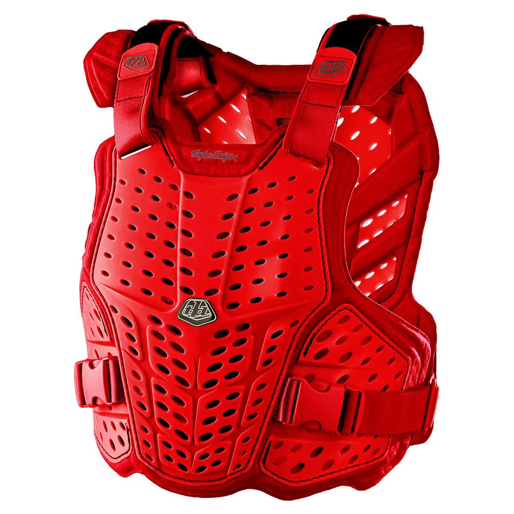 Troy Lee Designs Motocross Motorcycle Dirt Bike Chest And Back Protector For Youth, Rockfight (Red)
