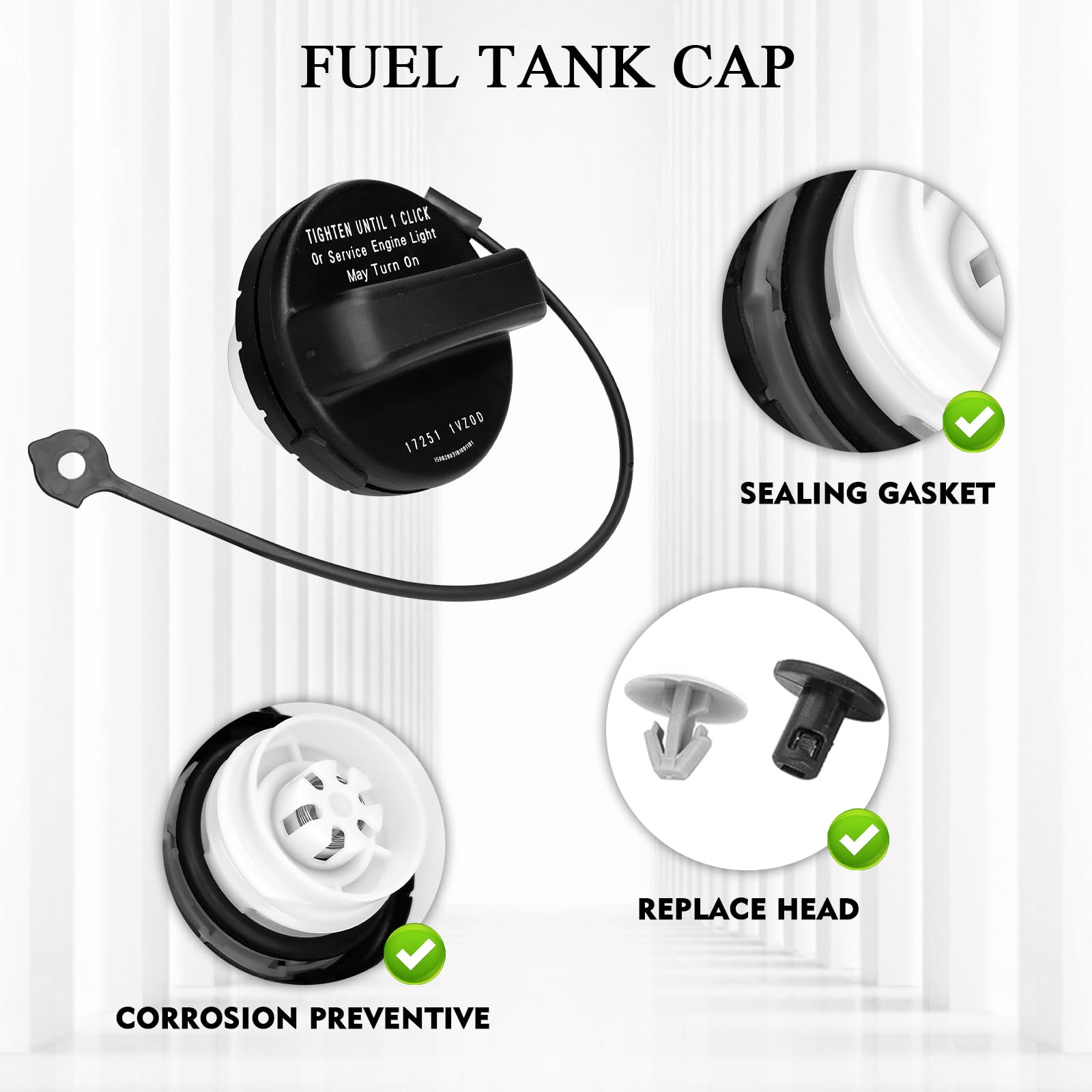 Beypovk Gas Cap, Fuel Cap Replacement Oem #17251-3Ja0A 17251-9Bd0E, Car Accessories Fuel Tank Filler Cap Compatible With Nissan,