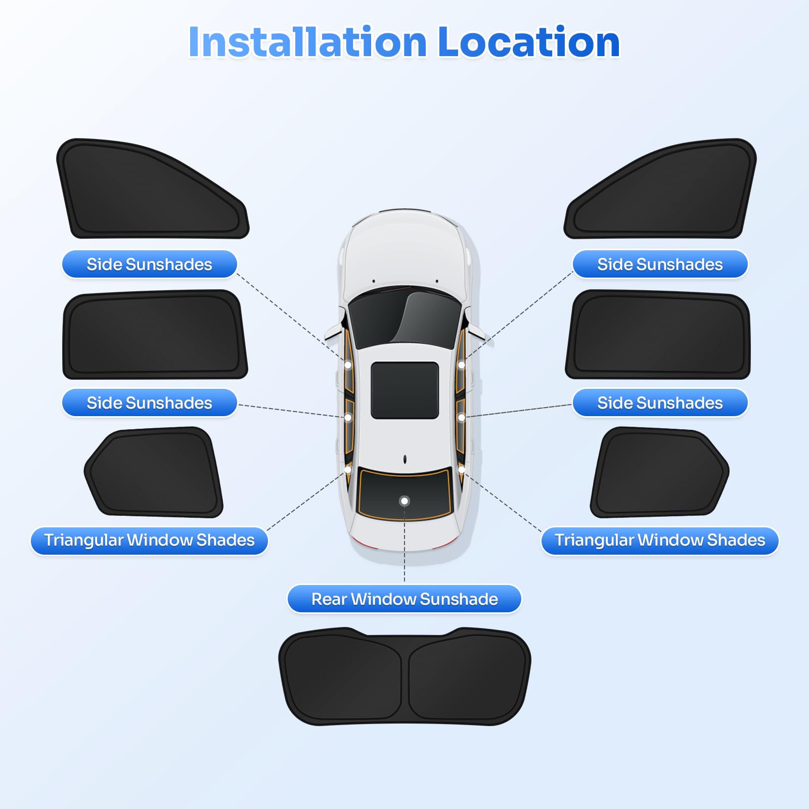 Canvcle Sunshades For 2021-2025 Jeep Grand Cherokee L Accessories Sun Shade Side Rear Window Shade Cover Sun Visor Shield Privac