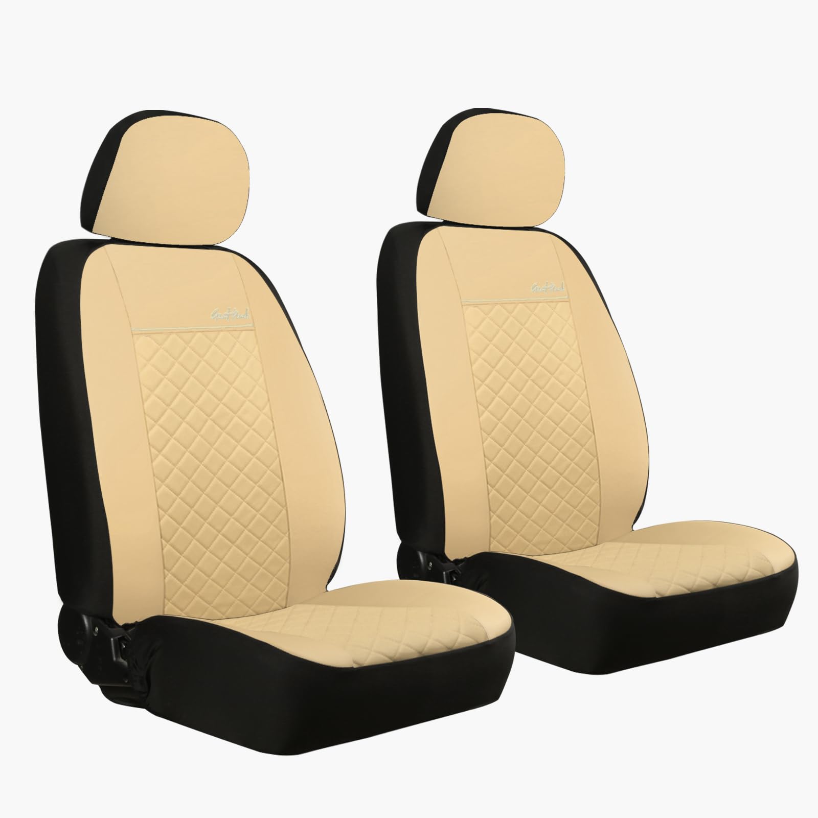 GIANT PANDA Front Car Seat Covers, Bucket Seat Covers, Leather Low Back Auto Seat Covers for Cars, Trucks, Jeep, Van, SUV, Picku