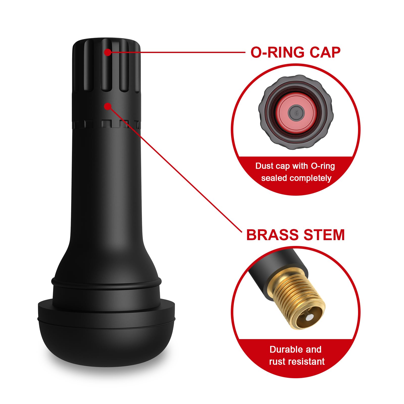 Sunsoul Tr413 Brass Stem Epdm Rubber Snap-In Tire Valve Stems For 0.453 Inch 11.5Mm Rim Holes, Pack Of 5Pcs Valves