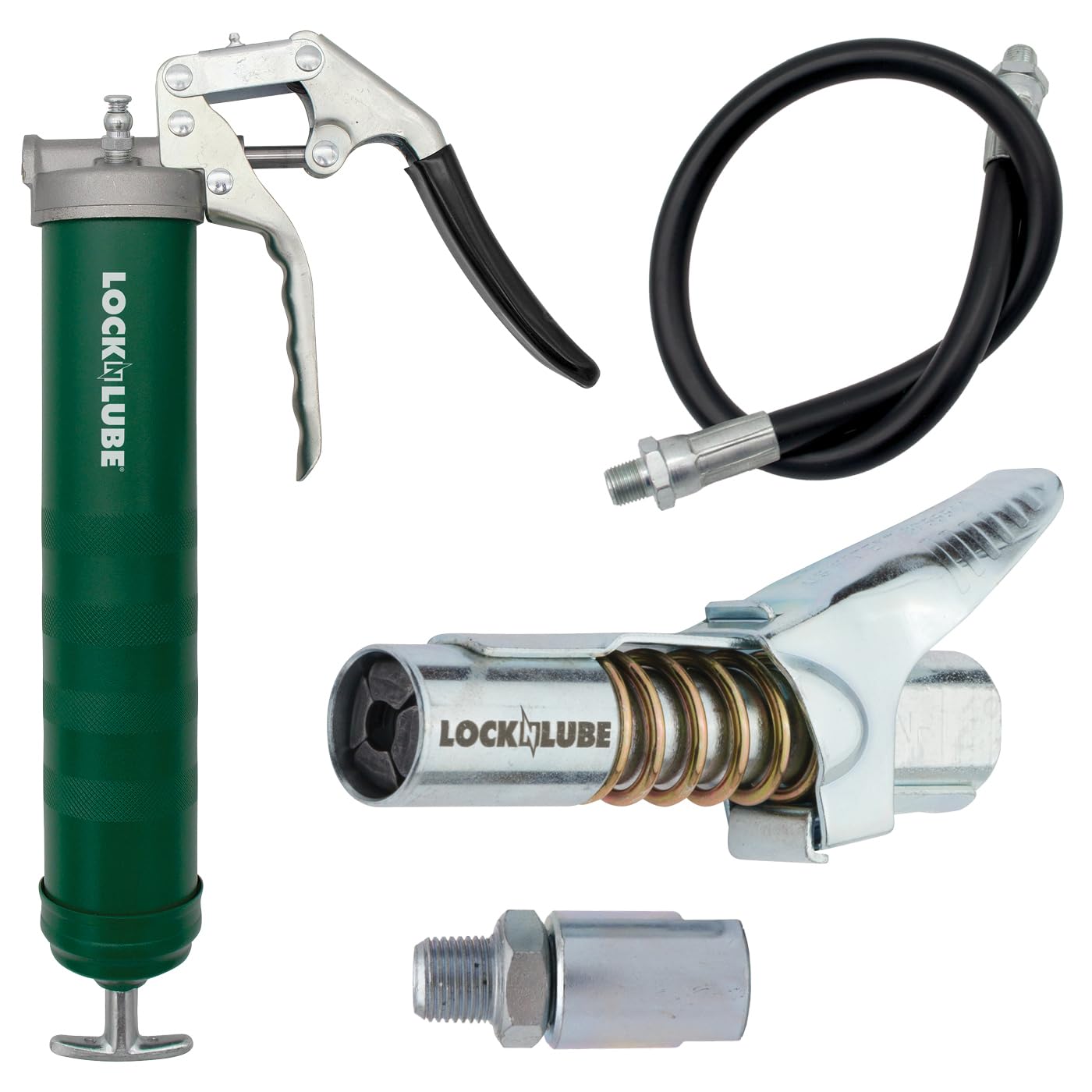Locknlube Heavy-Duty Pistol Grip Grease Gun. Includes Our Patented Locknlube Grease Coupler (Locks On, Stays On, Won'T Leak!) Pl