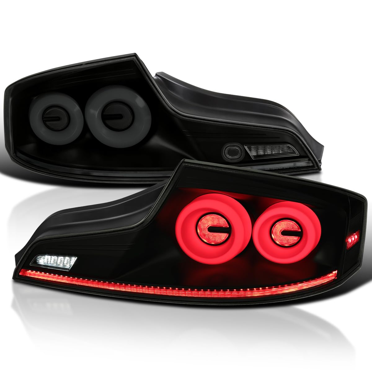 Spec-D Tuning Black Housing Smoke Lens Full Led Tail Lights With Fiber Optic Dyn WBCARB0CD34TS9H
