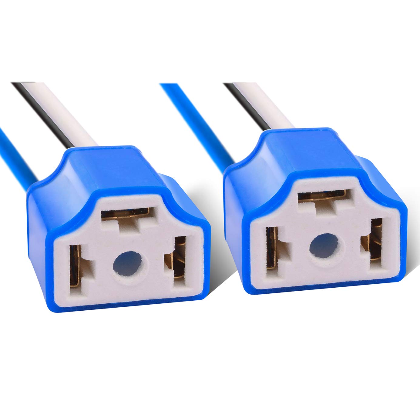 H4 Hb2 9003 Wiring Harness Headlight Socket Heavy Duty14Awg Ceramic Headlight Connector For Car Truck Boat Marine Headlight Fog Light Retrofit(Pack Of 2)