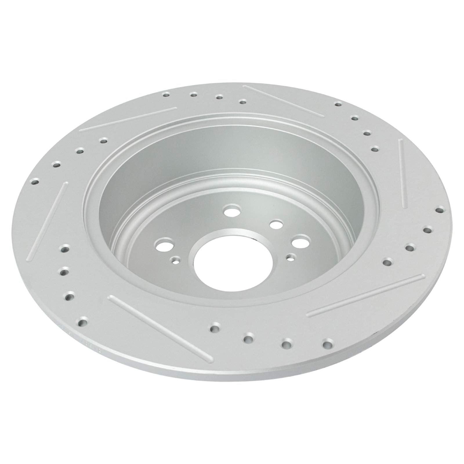 Trq Rear Performance Brake Rotors Set Solid Premium G-Coated Cross Drilled & Slotted Compatible With 2008-2013 Toyota Highlander