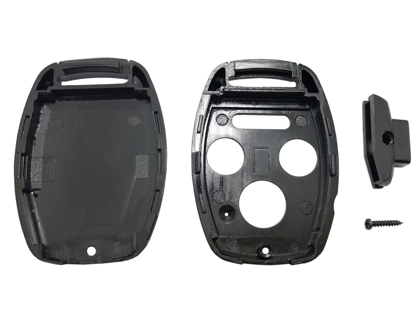 Grakest Black 3+1 Replacement Key Fob Shell Case for Honda Accord, Civic, Pilot, CR-V, Odyssey, Ridgeline 2003-2015 - No Cutting Required