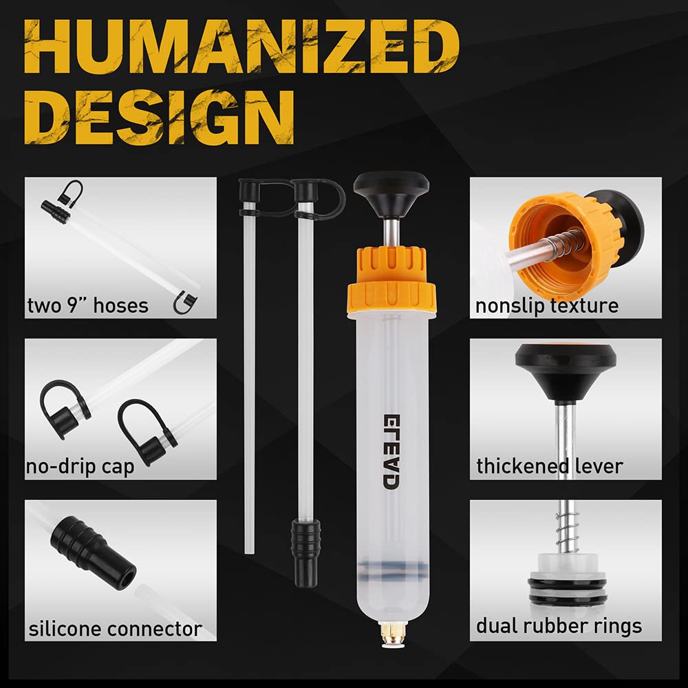 Elead 200Cc Siphon Pump, Oil Extractor Pump, Oil Pump, Transfer Pump, Fluid Extractor, Fluid Syringe Extractor, Car Vacuum Fuel