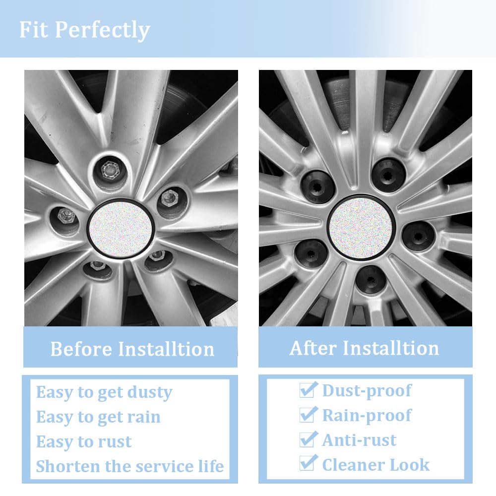 Dkvudho 20Pcs 17Mm Wheel Lug Nut Covers Caps + Removal Tool Replacement For Vw Lug Nut Cover Jetta Beetle Passat Gti Cc Wheel Bo