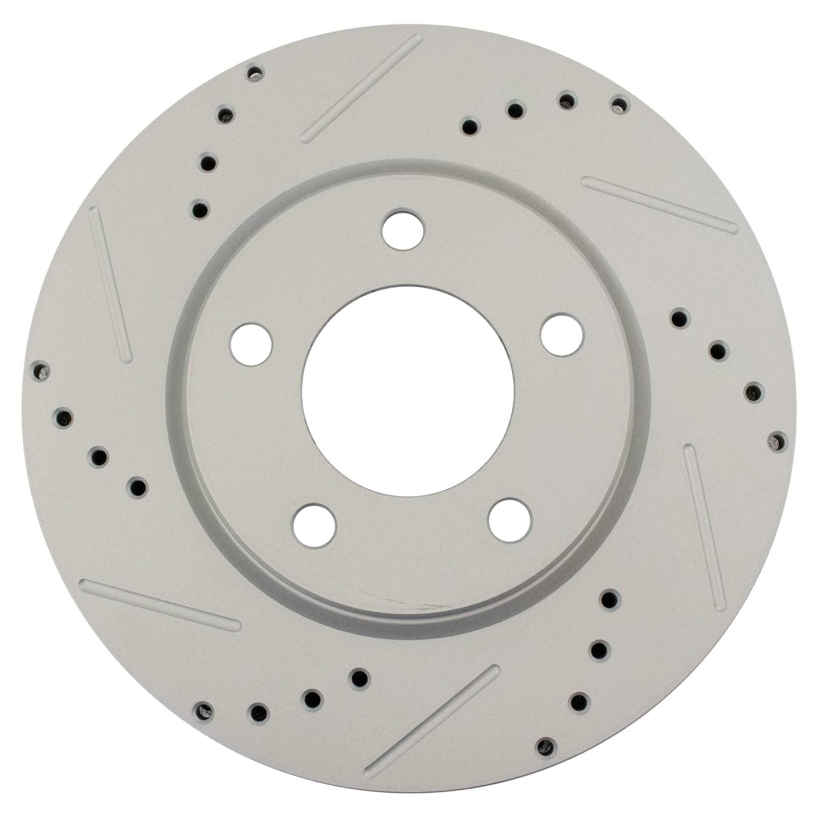 Trq Front Brake Rotors Set Performance Premium G-Coated Slotted X Drilled Driver & Passenger Side Compatible With 2001-2007 Chry