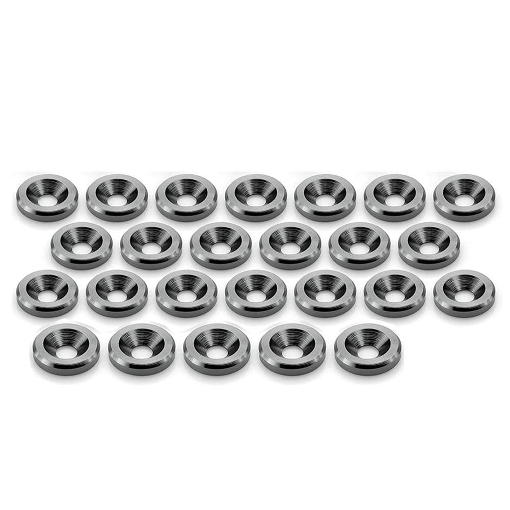 Stetion 25 Pcs Fender Bumper Washer Bolt 6061 T6 Grade M6X20Mm Cnc Finishing Washer Engine Bay Dress Up Fastener Kit (Gre)