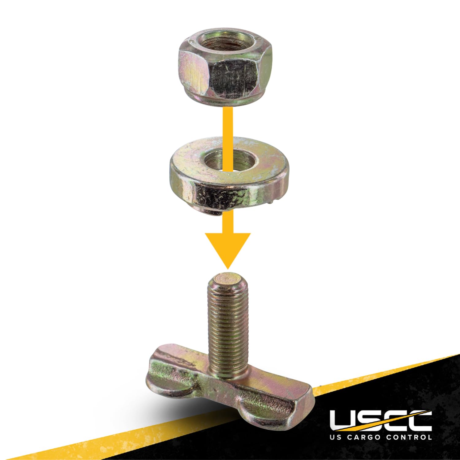 Us Cargo Control L Track Double Lug Threaded Stud Fitting, Use With L Track Rails In Your Truck Or Trailer To Create Heavy-Duty