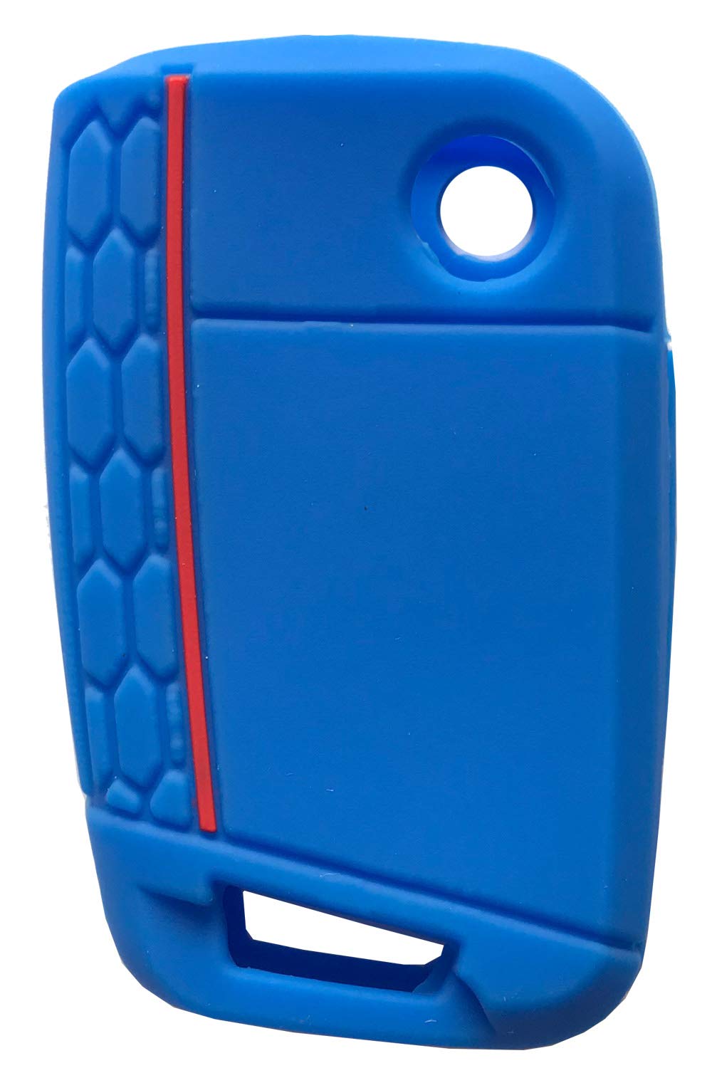 Horande Silicone Protector Key Fob Cover Case Fit For Vw Tiguan Gti Jetta Golf Polo Keyless Entry Remote Key Fob (Black+Blue)