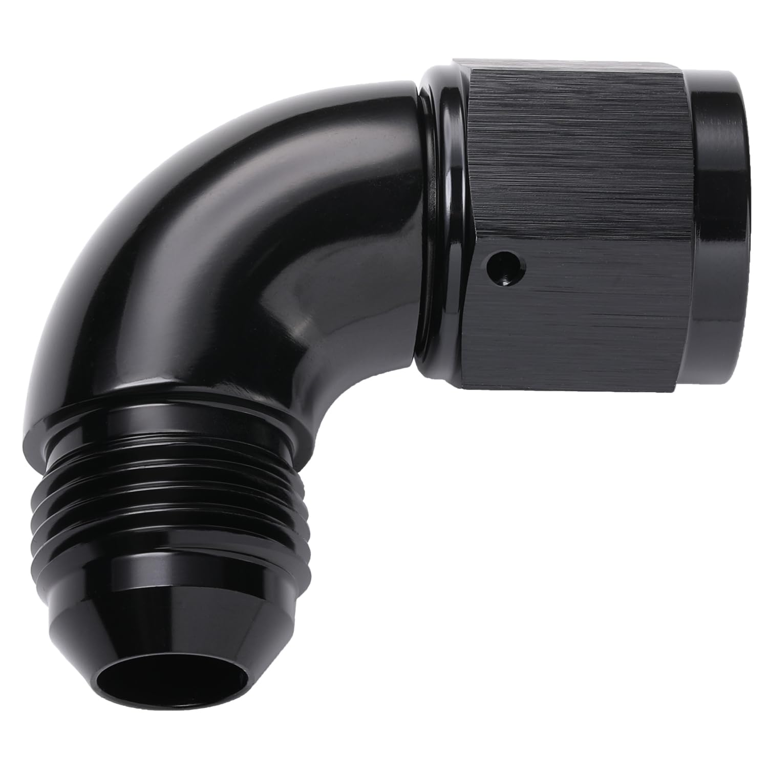 Podavelle 90 Degree 8An Male To 8An Female Swivel Full Flow Fitting Adapter Coupler Aluminum Black